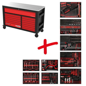 Performanceplus workshop tool trolley set P45 with 706 tools, KS Tools