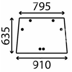 Rear glass KUBOTA STV32 STV36 STV40