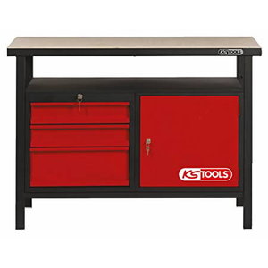 Workbench with 3 drawers and 1 door 1200mm KST Racing, KS Tools