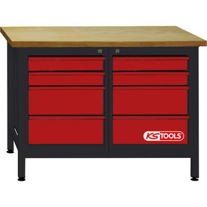Workbench with 8 drawers 1200mm, KS Tools
