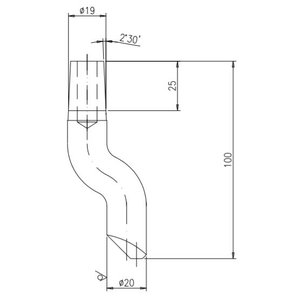 Spot-welding bent electrodes (pair) for 6122N, taper 19mm