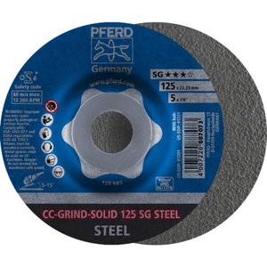 Šlifavimo diskas CC-GRIND-SOLID 125mm SG STEEL, Pferd