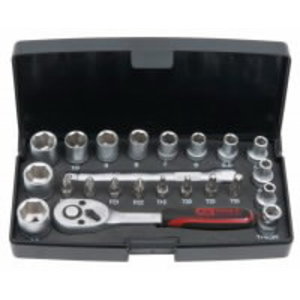 Galvučių antgalių komplektas 1/4" 23vnt., KS Tools