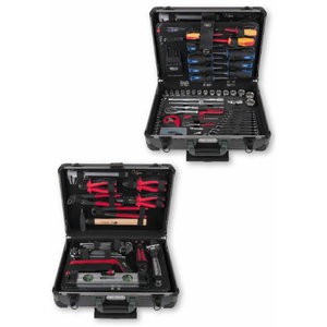 1/4&rdquo; + 1/2&rdquo; universalus įrankių komplektas 130 vnt 