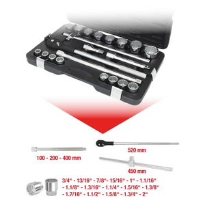 Galvučių rinkinys 3/4" 21 vnt., KS Tools