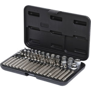Muciņu uzgaļu komplekts 1/4",3/8",1/2" TX 57 gab. 
