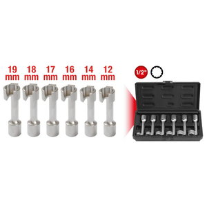 Open box head spanner set, 6 pcs, 1/2", Kstools
