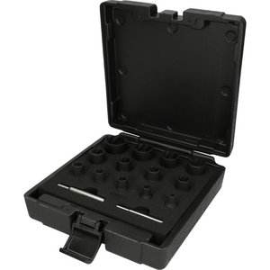 Spiralinio profilio galvučių rinkinis ¼" + ½" 15-osa 6-27mm, KS Tools