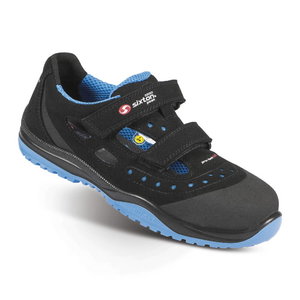 Safety sandals Meneito Ritmo, black/blue, S1 ESD SRC, Sixton Peak