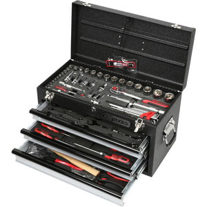 Tool kit set 1/2+1/4 in steel box 99pcs ChromePlus KST, KS Tools