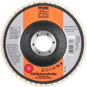 Flīša lameļu disks disks FFS 125mm H (Hard), Pferd