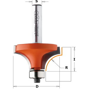 Roundover router bit HW R=3,2 D=19,1 I=12,7 S=8