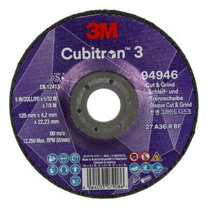 Pjovimo ir šlifavimo diskas plienui Cubitron 3 T27 P36+ 125x 125x4,2/22,23mm