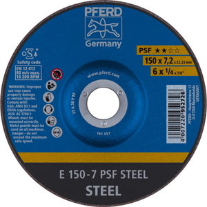 Slīpēšanas disks PSF Steel 150x7,2x22,23mm, Pferd