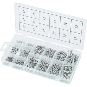 Ball head machine screws assortment, metric, 475 pcs 