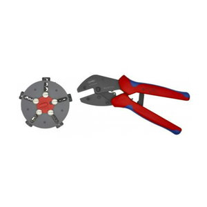 Crimping pliers with quick changer magazine 5 crimping dies, Knipex