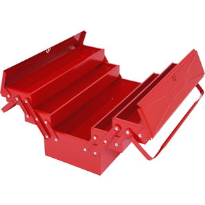 Sheet steel toolbox, 5 compartments, 420x200x190mm 