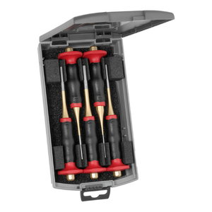 I&scaron;mu&scaron;ėjų komplektas 5 vnt, guma dengta rankena, plastikinėje dėžutėje 