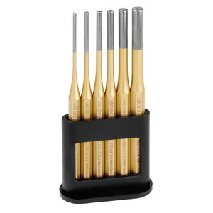 Parallel punch set, 6 pcs, plastic holder 