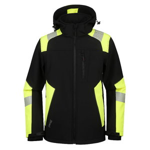 Softshell jacket Astra, HI-VIS black/yellow 2XL, Pesso