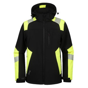 Hi-vis softshell jaka Astra, melna/dzeltena, PESSO