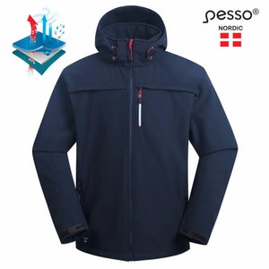 Softshell jacket with hoodie Atlanta, navy 2XL, Pesso