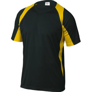 T-Shirt BALI, polyester, black/yellow M, Delta Plus