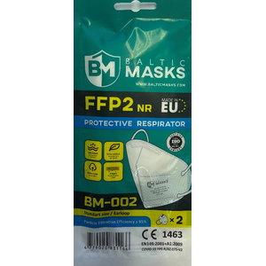Respirator, BM-002 FFP2, 4-layers, loops, disposable, 2 pcs in pack
