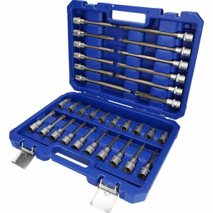 1/2´´ bit socket set, 32 pcs, Torx profile 