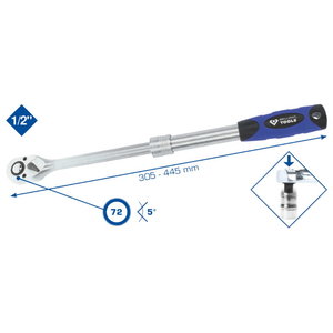 Teleskooppiräikkä 1/2``, 305-445 mm, Brilliant Tools