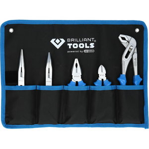 Tangide komplekt, 5 osa, rullitavas vutlaris, Brilliant Tools