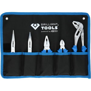 Pliers set, 5pcs, in fabric pouch, Brilliant Tools