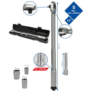 Momentvõtmete komplekt 1/2``, 5 osa, Brilliant Tools