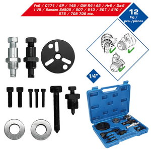 12-pcs A/C Compressor clutch remover kit, Brilliant Tools