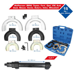 Strut coil clamp spring compressor set, Universal , 15 pcs 15-piece set, Brilliant Tools