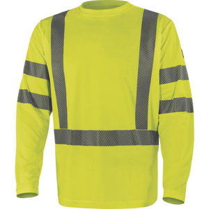 Hi-vis T-shirt long sleeves Cosmos, polyester, yellow, DELTAPLUS