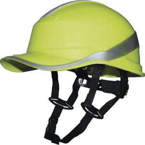 Protective helmet, Baseball, 1000 VAC/1500 VDC, HiViz yellow DIAMOND V UP, Delta Plus