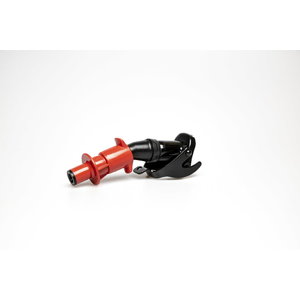Pouring spout with quick attachement and quick valve 