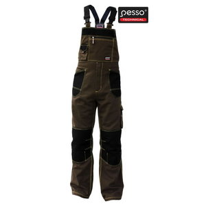 Workwear bibpants DPRD, dark brown/black, Pesso