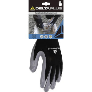 Polyester knitted glove, nitrile palm 7, Delta Plus
