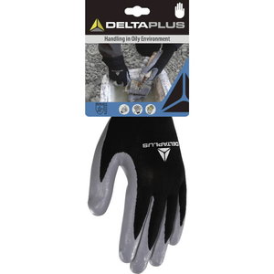 Polyester knitted glove, nitrile palm, Delta Plus