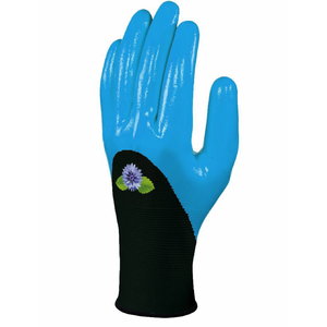 Gloves polyester, nitrile coating, blue, Delta Plus
