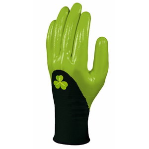 Gloves polyester, nitrile coating, green, Delta Plus