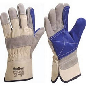 Gloves, TOP QUALITY COWHIDE GREY DOCKER GLOVE 10, Delta Plus