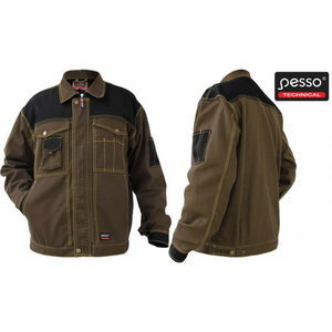 Jacket Workwear Jacket Canvas, dark brown/black L, Pesso