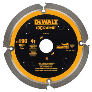 Diamond sawblade 190x1,8/1,4x30mm, Z4, 12°. MDF, plywood, DeWalt