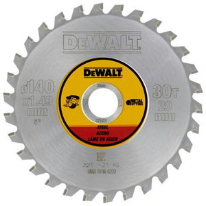 Sawblade 140x1,49x20mm, Z30,. for metal, DeWalt