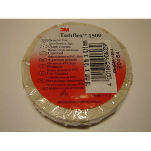 Izolācijas lente 19mm x 20m 3M Temflex 1500, balta, 3M