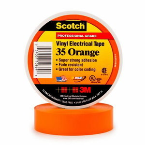Scotch Electrical Colour Coding Tape Vinyl 19 mmx20 M orange