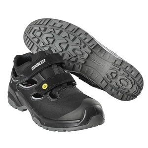 Safety sandals F0100-910, S1P SRC ESD, black/grey, MASCOT